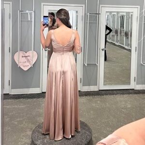 Elegant Blush Pink Satin Gown